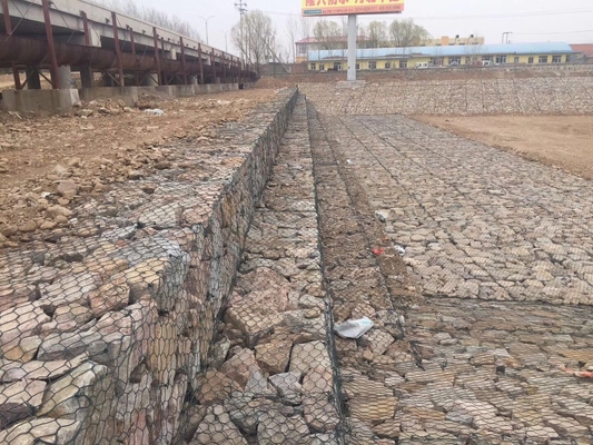2.0mm Galvanized Steel Wire Gabion Basket Mesh With 80*100 Mesh Size And 50-100 Stone Size