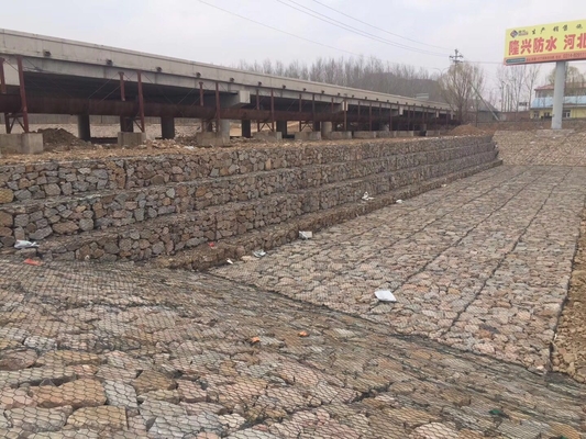 2.0mm Galvanized Steel Wire Gabion Basket Mesh With 80*100 Mesh Size And 50-100 Stone Size