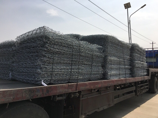 Silver Galvanized Steel Wire Gabion Box 1m - 2m Width