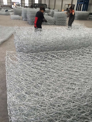 Silver Galvanized Steel Wire Gabion Box 1m - 2m Width